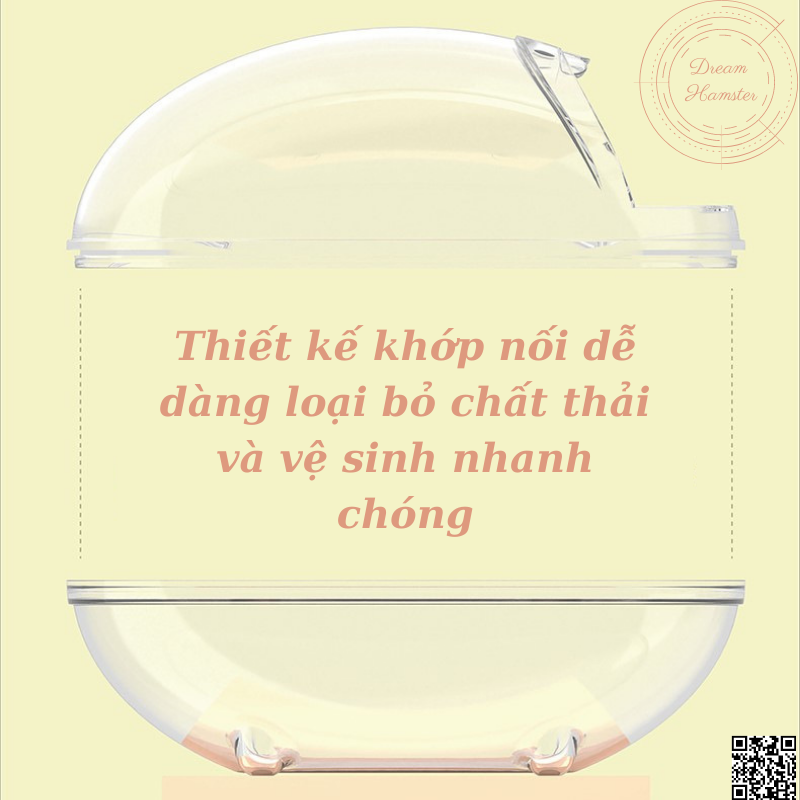 Nhà tắm khủng long trong suốt cho hamster và thú nhỏ
