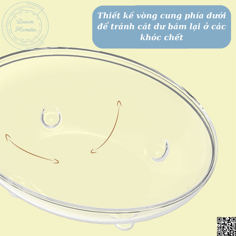 Nhà tắm khủng long trong suốt cho hamster và thú nhỏ