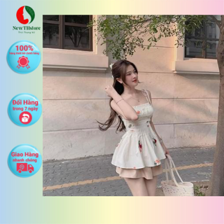Sét áo hoa xốp nhún quần 2 lớp