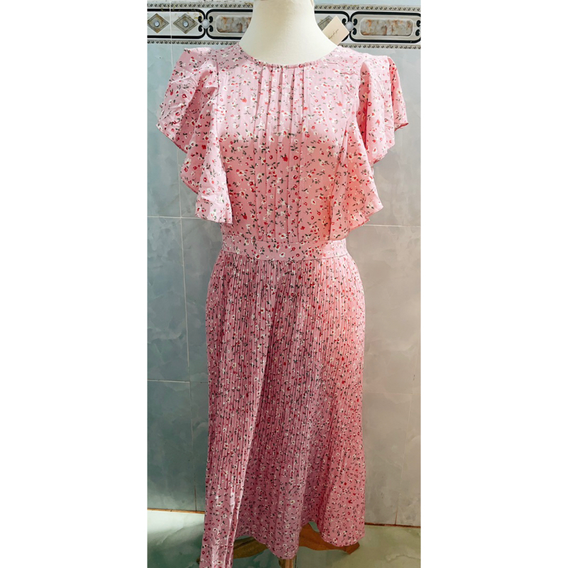 Đầm maxi hoa nhí màu hồng
