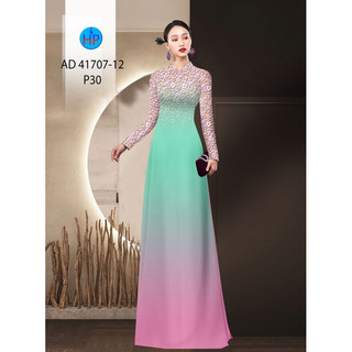 Vải áo dài hoa phối màu chuyển sắc