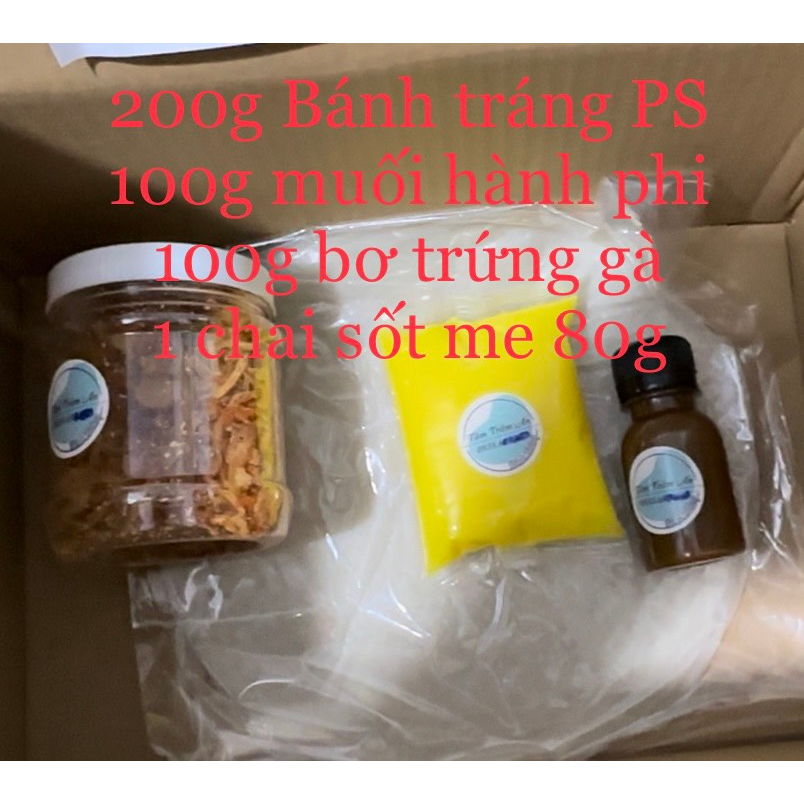 Bánh Tráng Phơi Sương 250g + 200g muối tôm tép hành + 190g bơ