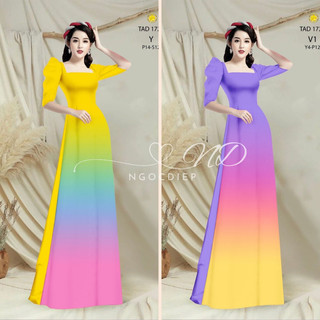 Vải áo dài loang màu ombre