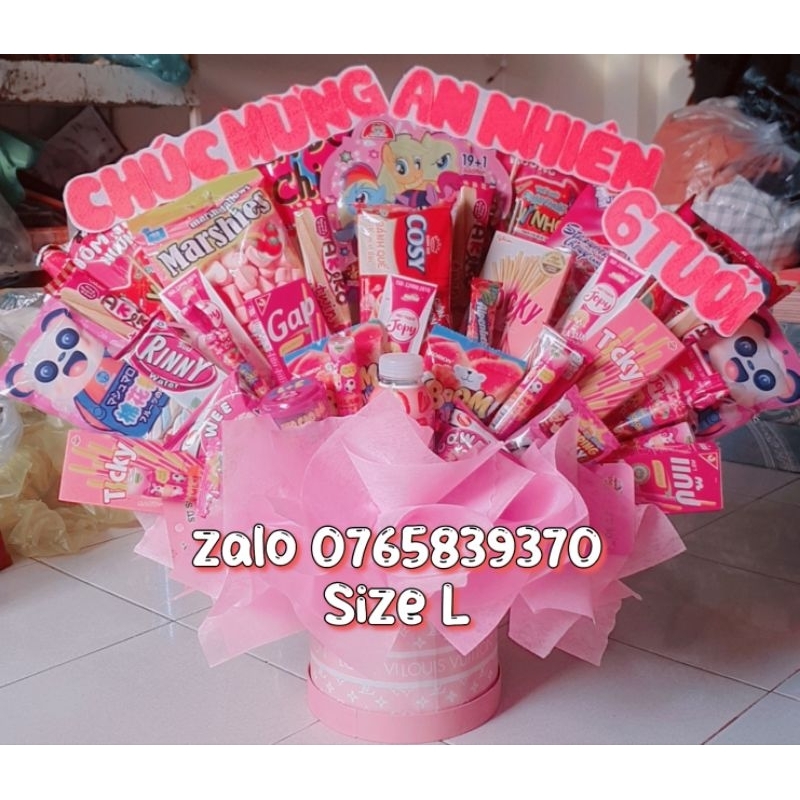 Bó hoa bánh kẹo , bó hoa tặng sinh nhật cho nữ,cho nam,cho mẹ