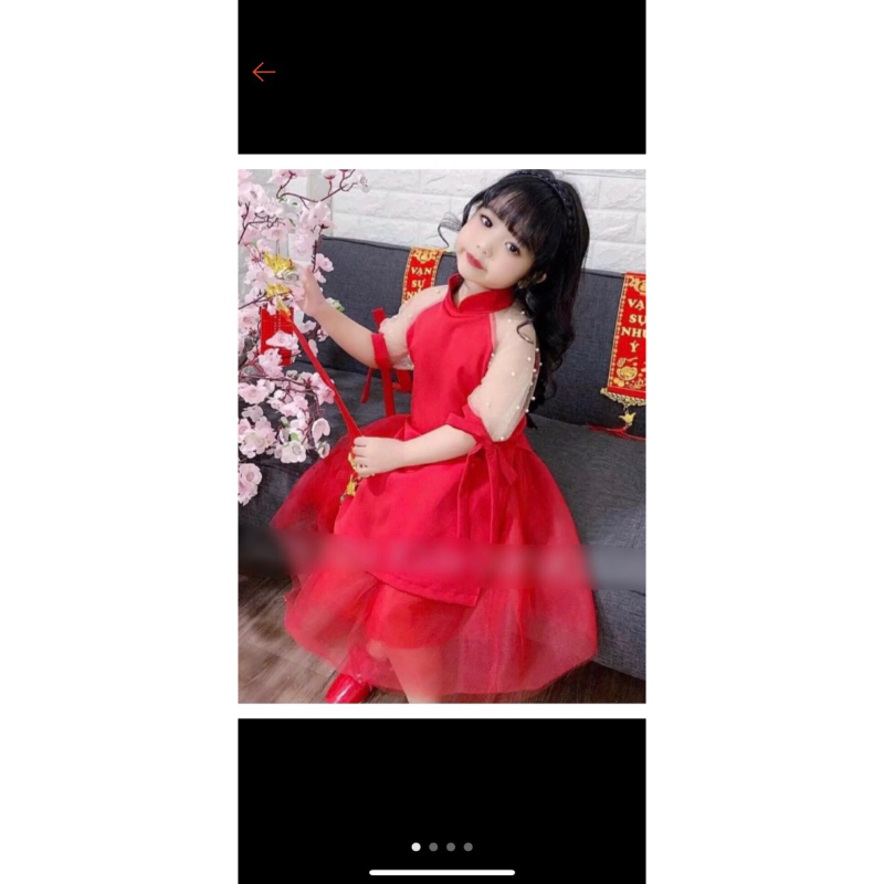 Áo cách tân pha tay ren hạt cho bé từ 10đến 30kg