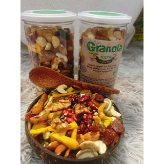 Granola siêu hạt loại 1 ( 2 hộp tặng bộ gáo dừa muỗng gỗ )