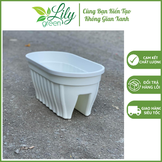 Chậu kẹp lan can hình oval trồng cây trồng rau trồng hoa trên gác lan can