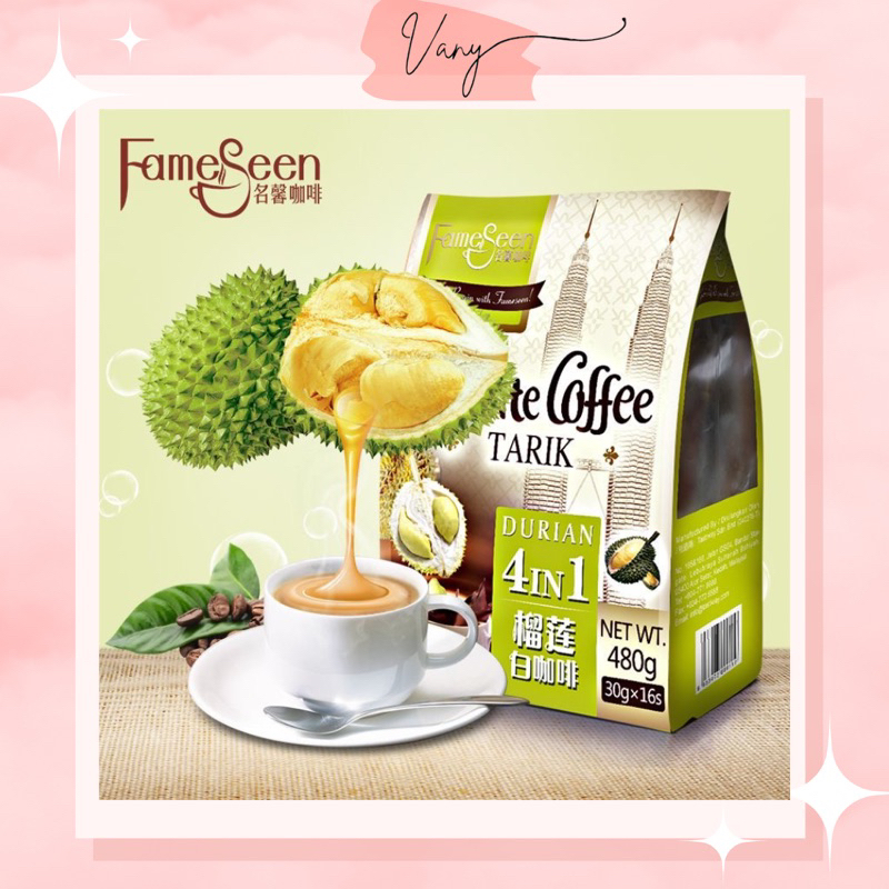 Cà Phê Sầu Riêng Hoà Tan 4in1 Durian White Coffee Malaysia (30g x 16 gói)