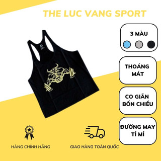 Áo tập gym, chơi thể thao 3 lỗ cho nam,100% cotton, thấm hút mồ hôi
