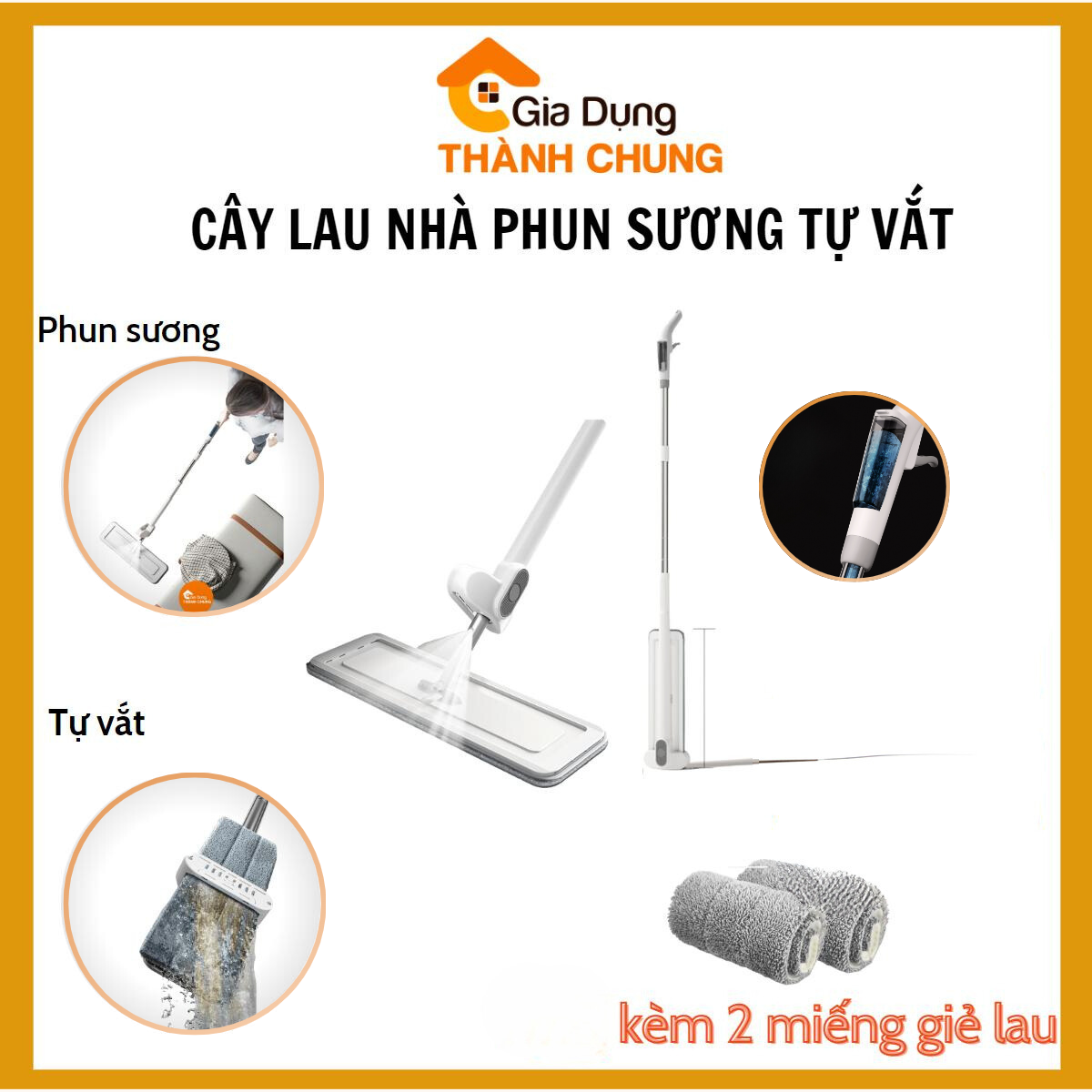 Chổi lau nhà tiện lợi phun sương tự văt Thành Chung· tiện lợi dễ dàng vệ sinh mọi ngóc ngách trong nhà