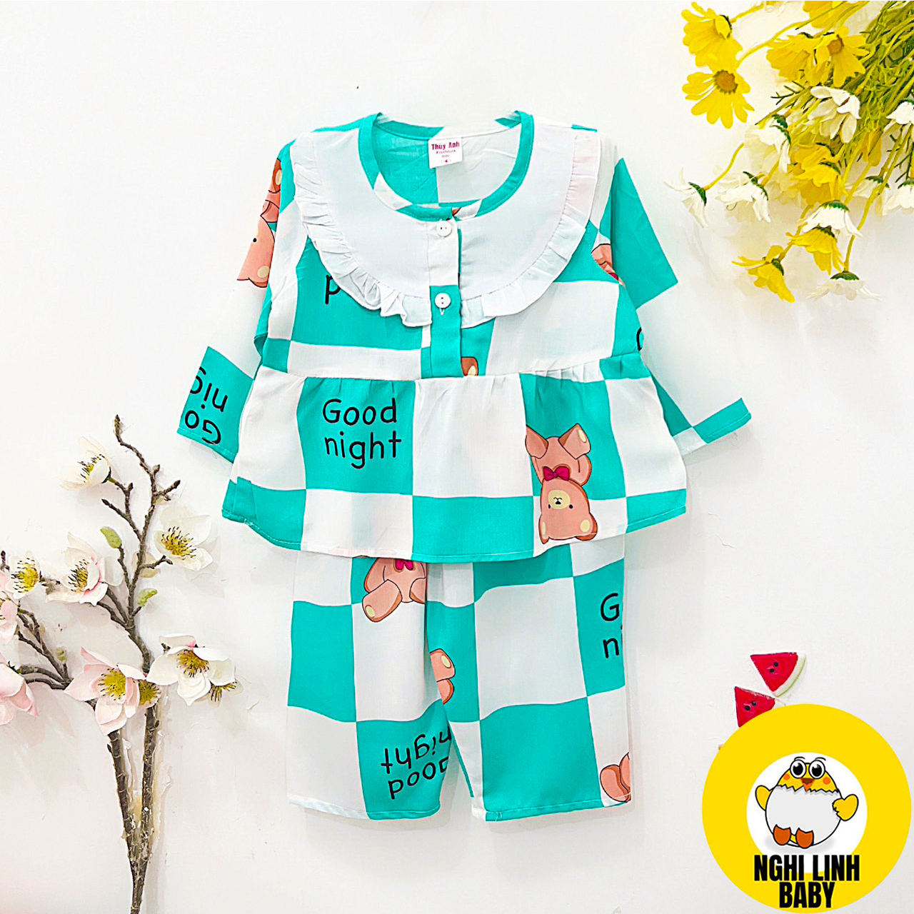 Đồ bộ tole/tone cho bé gái tay dài quần dài size từ 9-36kg - Nghi Linh Baby