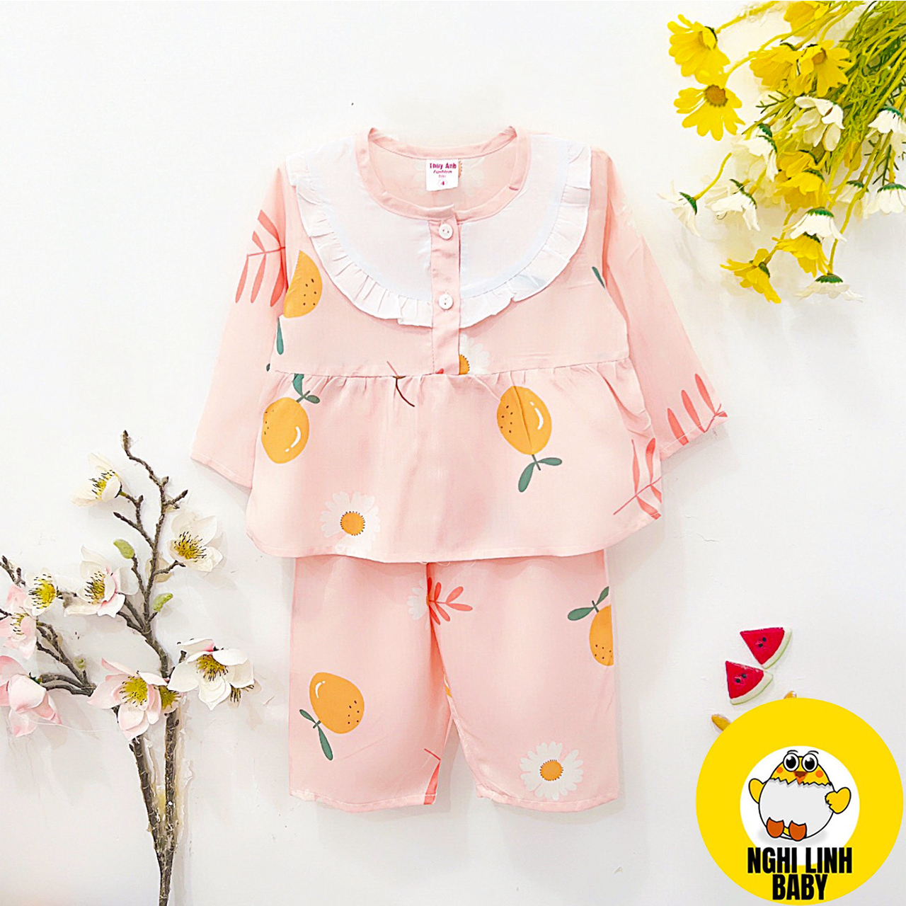 Đồ bộ tole/tone cho bé gái tay dài quần dài size từ 9-36kg - Nghi Linh Baby