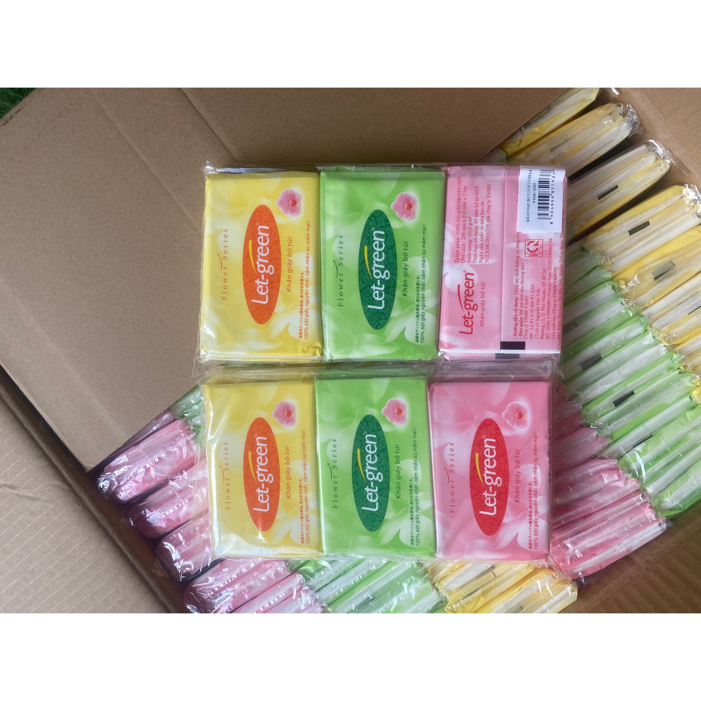 COM BO 9 GÓI KHĂN GIẤY BỎ TÚI LET-GREEN