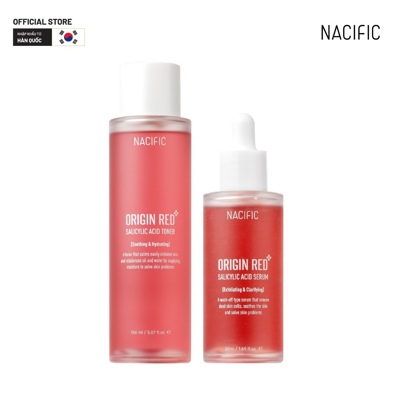 Combo Peel da Nacific Origin Red Salicylic Acid Serum 50ml + Nước hoa hồng Nacific Origin Red Salicylic Acid 150ml