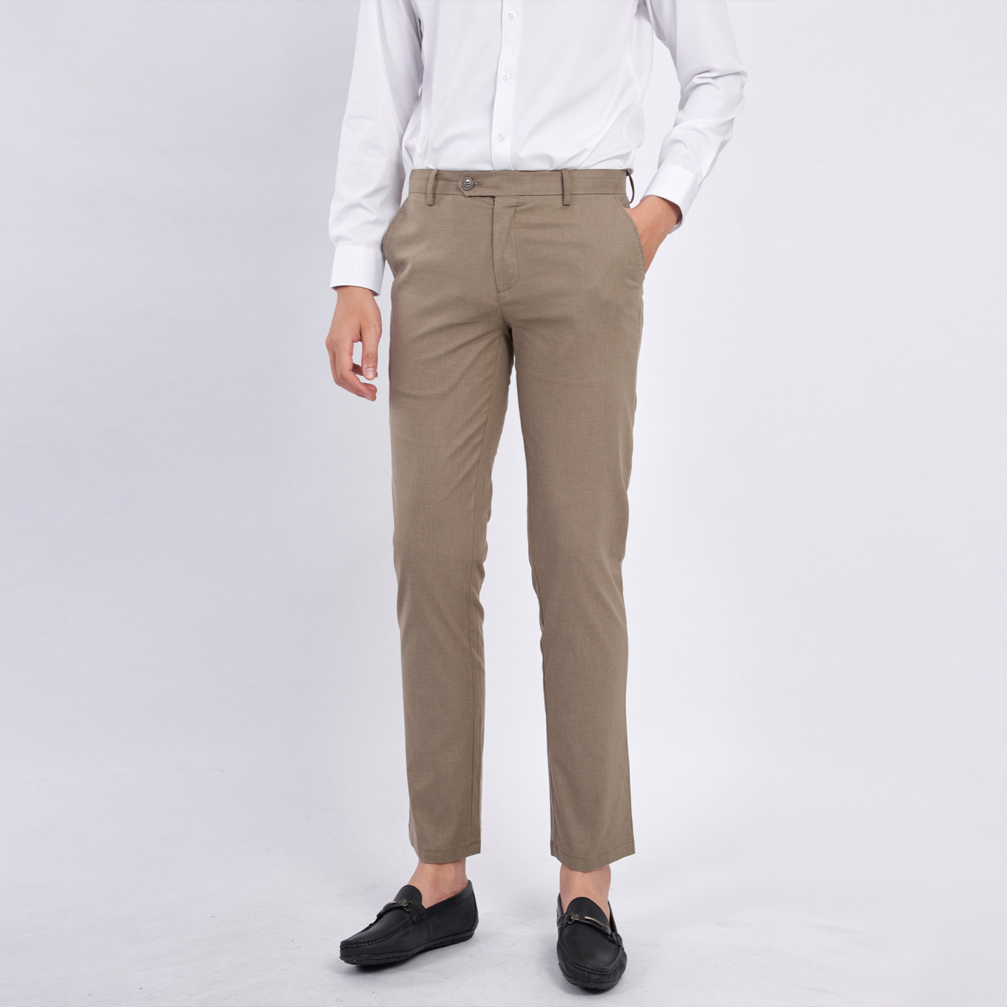 Quần Kaki Nam Dáng Slim Trẻ Trung 2001A Chất Liệu Cao Cấp Màu Vàng Be Đậm - Vulcano