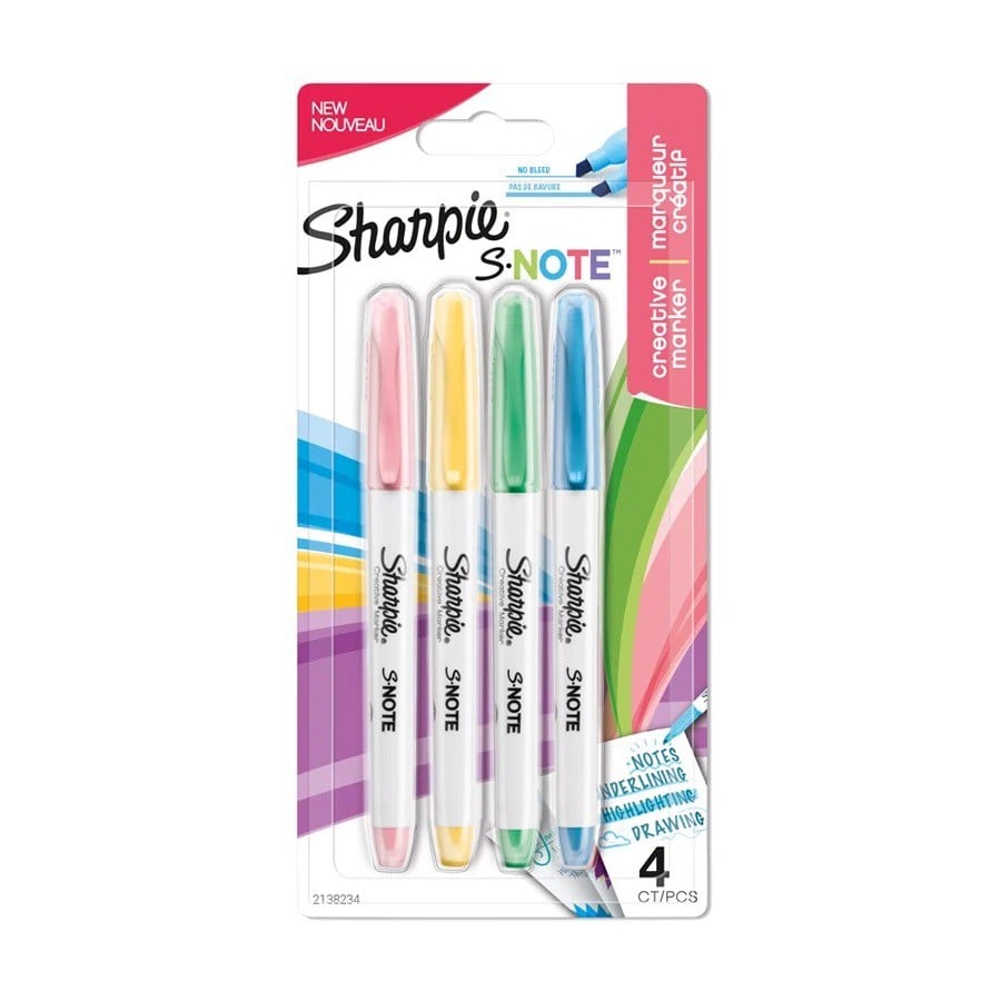 Bút lông màu Sharpie S Note vỉ 4màu 2138234 - Assorted Creative Markers