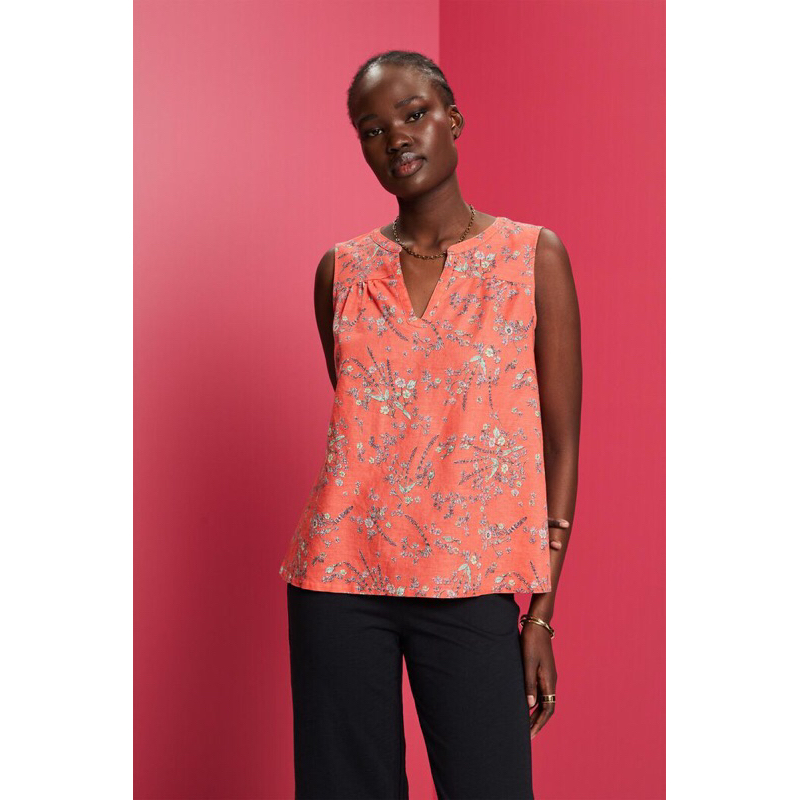 Áo hoa sát nách  ESPRIT vải linen Size xxs , Xs, S, M
