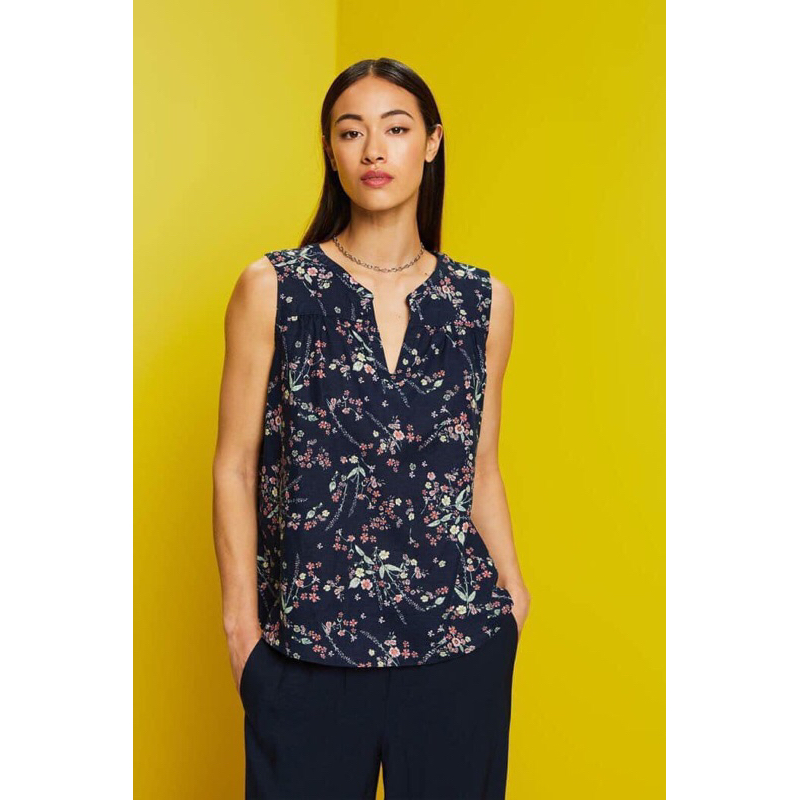 Áo hoa sát nách  ESPRIT vải linen Size xxs , Xs, S, M