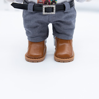 Giày da boot cổ cao cho doll 20cm