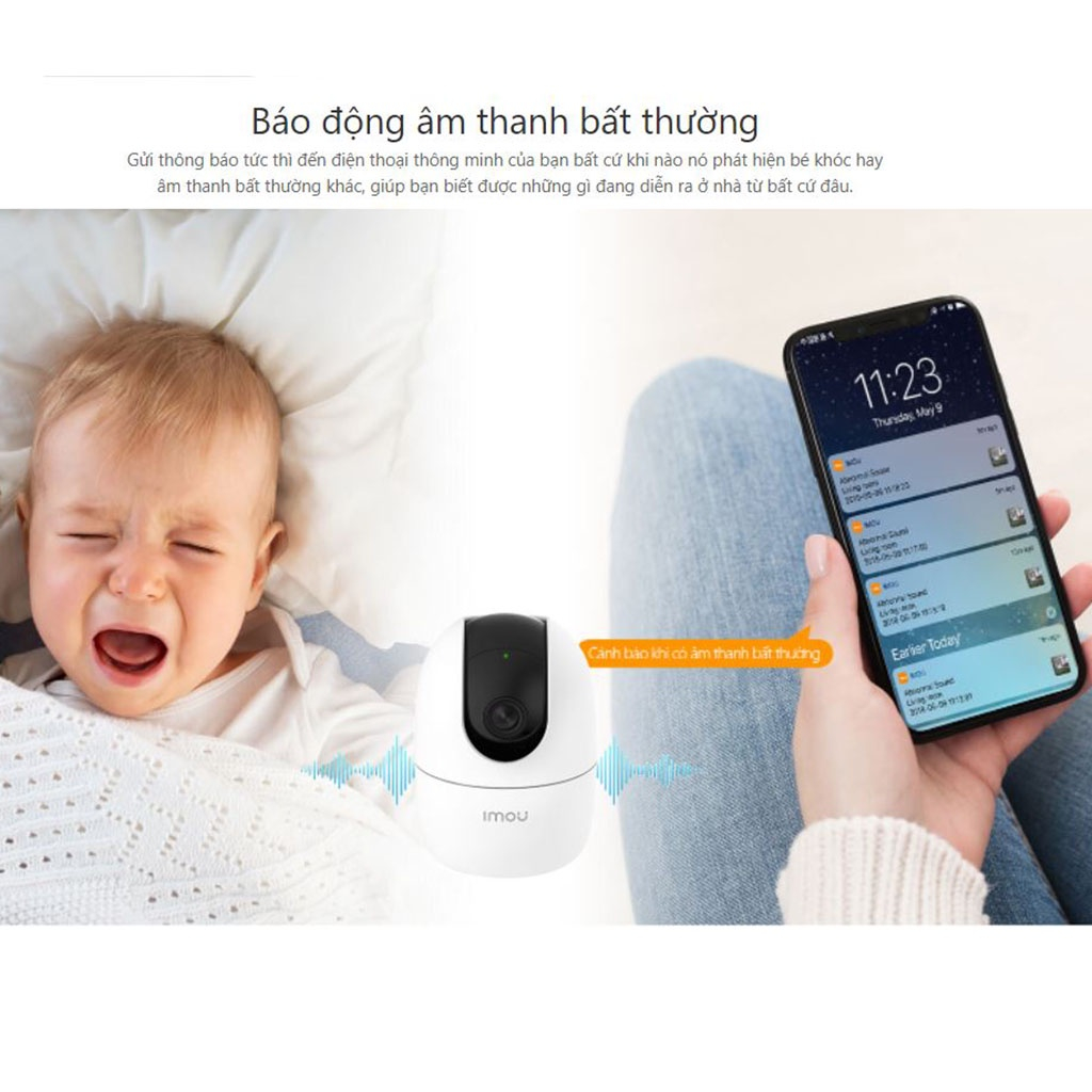 Camera Wifi IMOU A22EP 2Mpx, Camera IMOU A42EP 4mpx, Camera Trong Nhà, Báo Động Đàm Thoại 2 Chều, Bảo hành 24 tháng