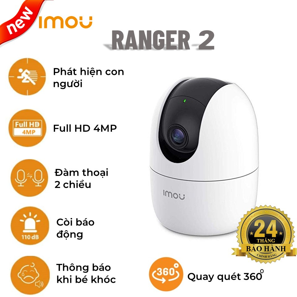Camera Wifi IMOU A22EP 2Mpx, Camera IMOU A42EP 4mpx, Camera Trong Nhà, Báo Động Đàm Thoại 2 Chều, Bảo hành 24 tháng