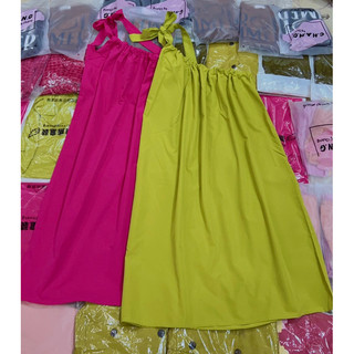 Đầm maxi lệch vai cột nơ siêu xinh