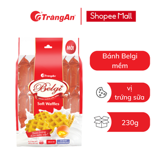 Bánh trứng sữa mềm Belgi dạng túi 230g, bổ sung DHA, tốt cho sức khỏe (10 bánh/túi), thương hiệu Tràng An