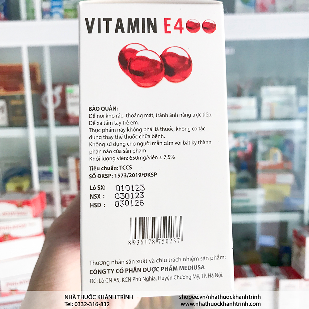 Viên uống Vitamin E Đỏ - hỗ trợ đẹp sáng da, giảm thâm nám, gãy móng, gãy tóc, ngừa lão hóa
