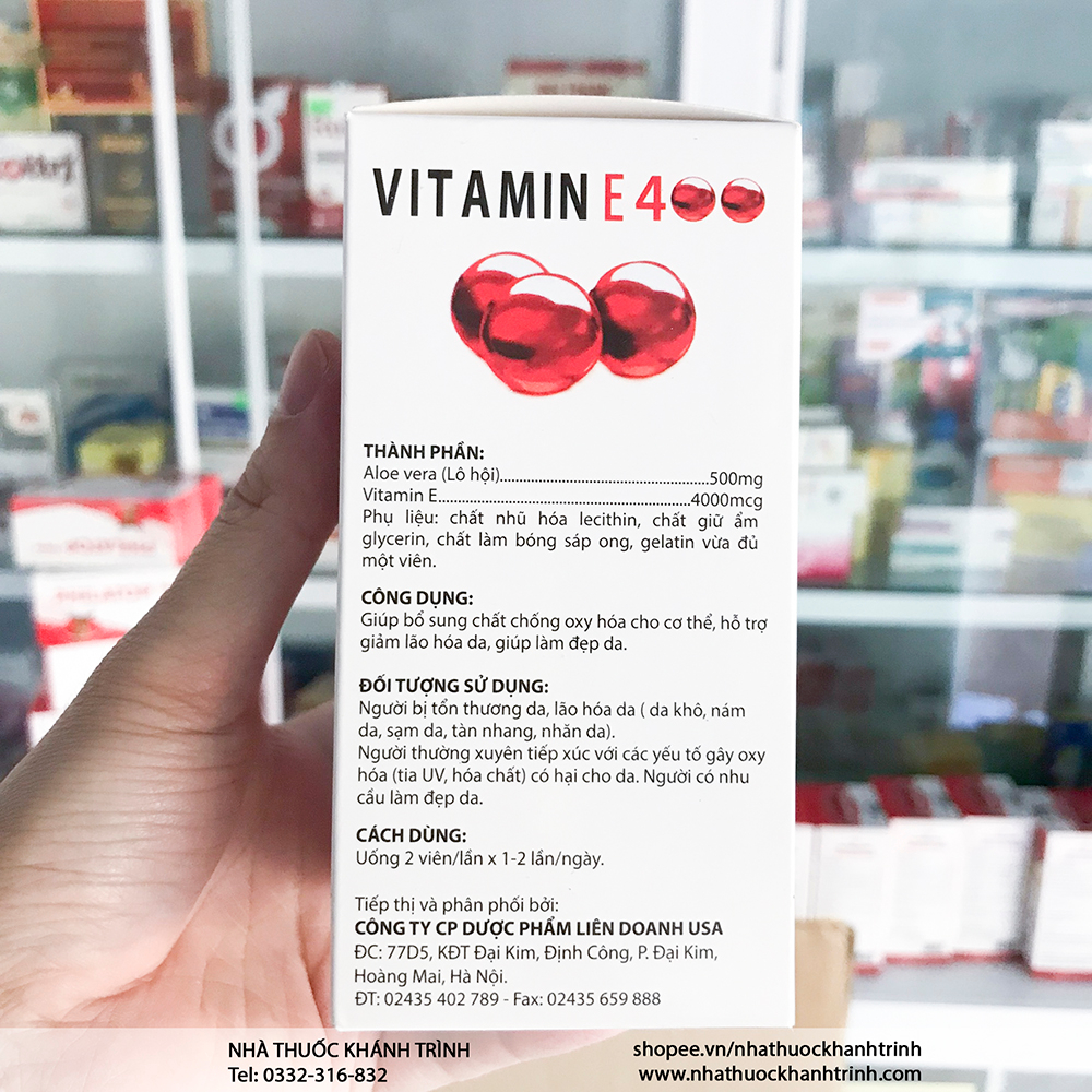 Viên uống Vitamin E Đỏ - hỗ trợ đẹp sáng da, giảm thâm nám, gãy móng, gãy tóc, ngừa lão hóa