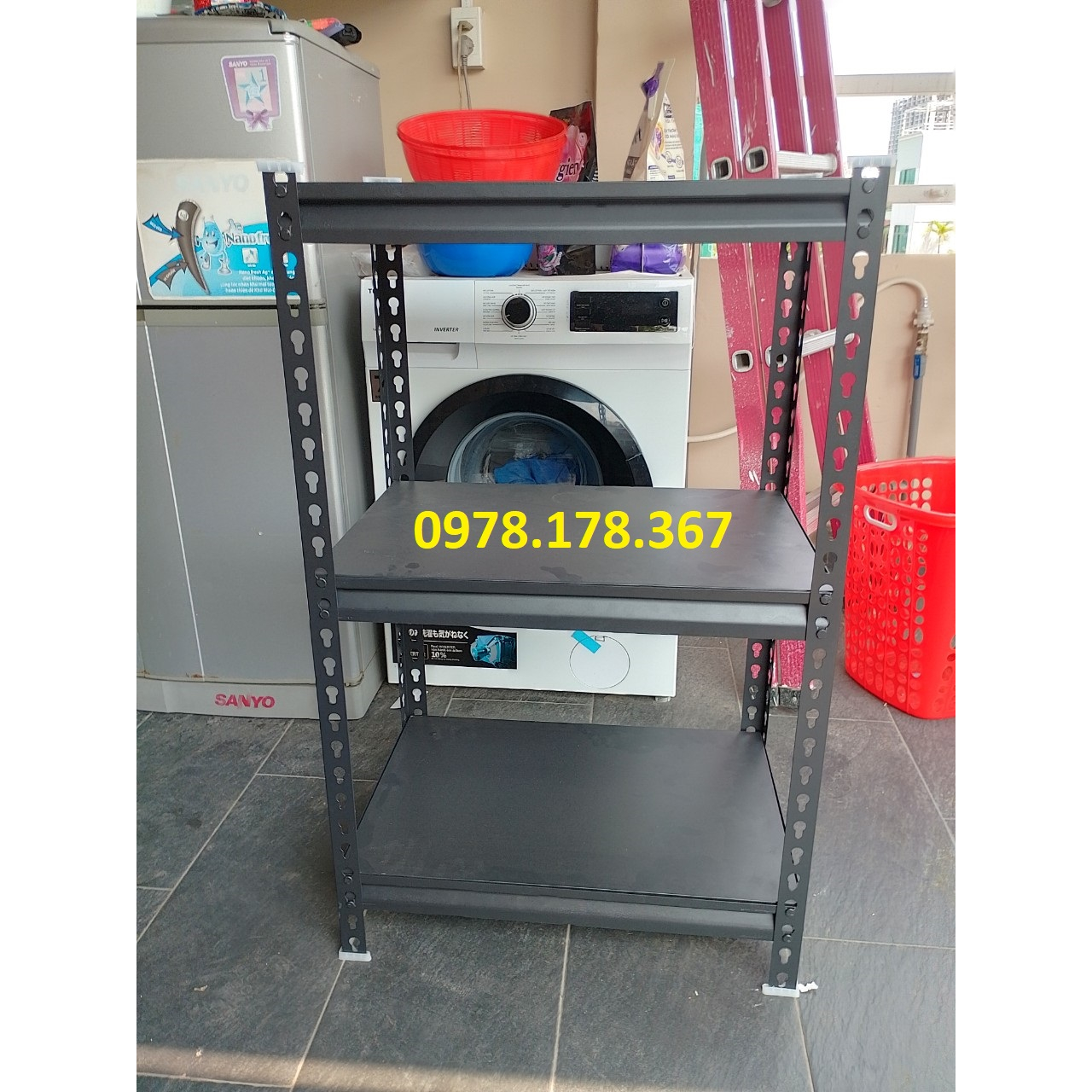 {HÀNG CAO CẤP} Kệ V lỗ đa năng - kệ thiết kế gài không dùng ốc vít (60 x 40 x 1m)