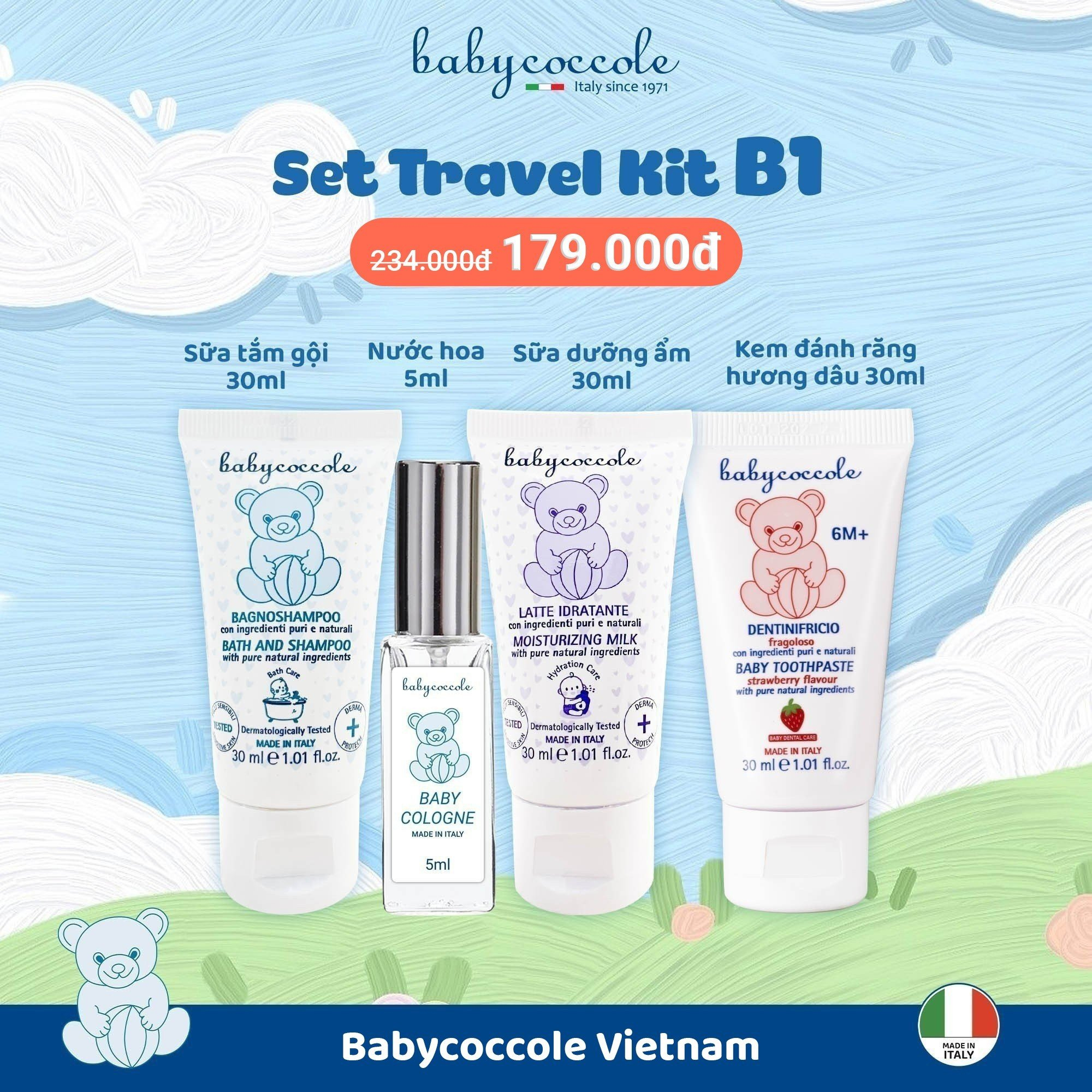 Travel Kit bộ chăm sóc cá nhân & du lịch cho bé Babycoccocle 0M+