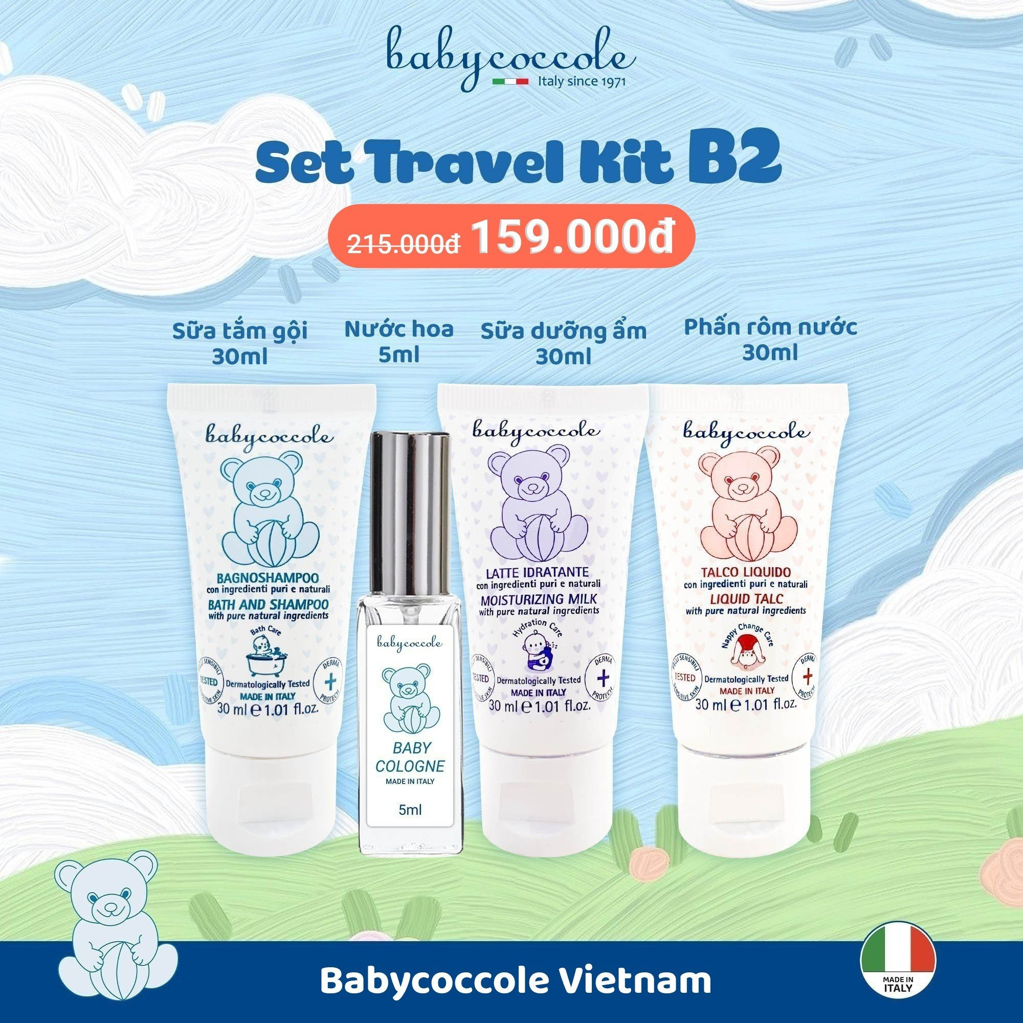 Travel Kit bộ chăm sóc cá nhân & du lịch cho bé Babycoccocle 0M+