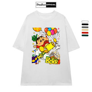 Áo Thun Nữ, Áo Phông Unisex By PEABOO Mã TN SHIN Chất Cotton Thoáng Mát Form Rộng Tay Lỡ Cho Nam Nữ