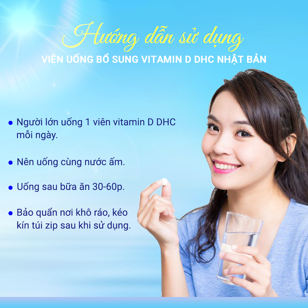 Viên uống bổ sung Vitamin D DHC Nhật Bản thực phẩm chức năng hấp thụ canxi xương chắc khỏe gói 30 ngày TM-DHC-D01