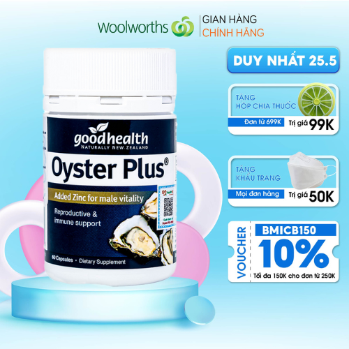Viên uống tinh chất hàu Oyster Plus Goodhealth Blackmores 60 viên - tăng cường sinh lý nam