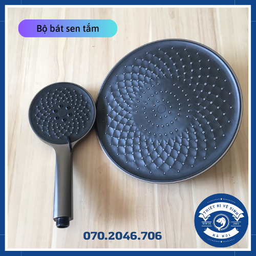 Bộ bát sen tắm đứng 25cm kèm tay sen 3 chế độ tiết kiệm nước dùng thay thế cho bộ sen cây nóng lạnh