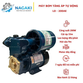 Máy bơm nước tăng áp tự động 200w nagaki ld-200ae - bảo hành 1 năm