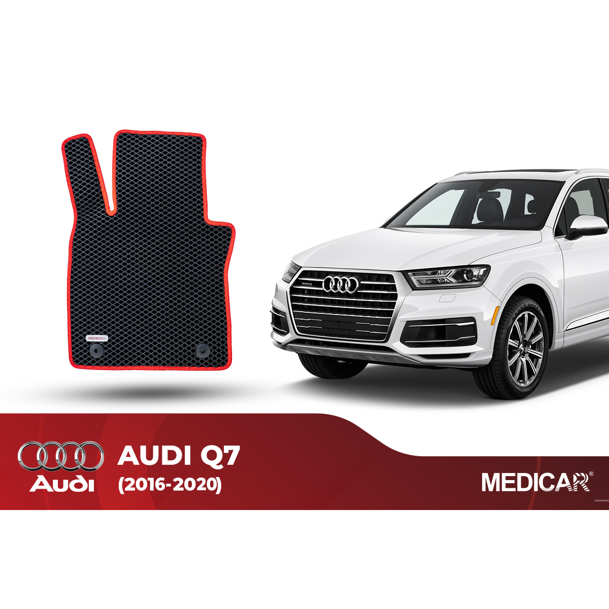 Thảm lót sàn ô tô xe Audi Q7 (2016-2020), lót sàn xe hơi Medicar cao cấp, siêu nhẹ, độ bền đến 5 năm