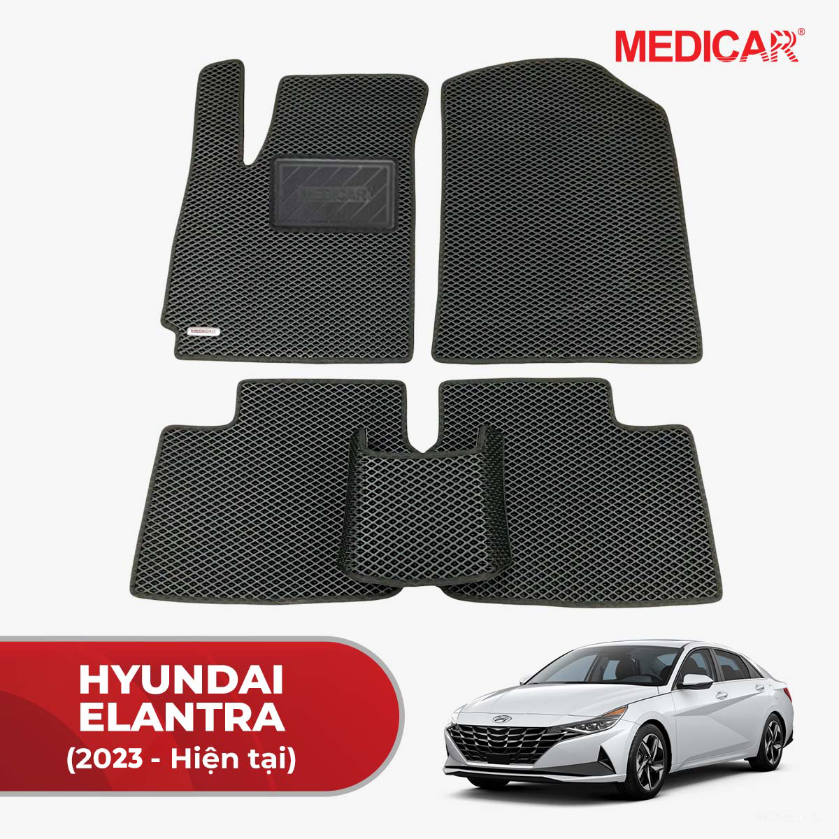 Thảm lót sàn ô tô Medicar xe Hyundai Elantra (2019-2022) - chống nước, không mùi, ngăn bụi bẩn, bảo hành 12 tháng