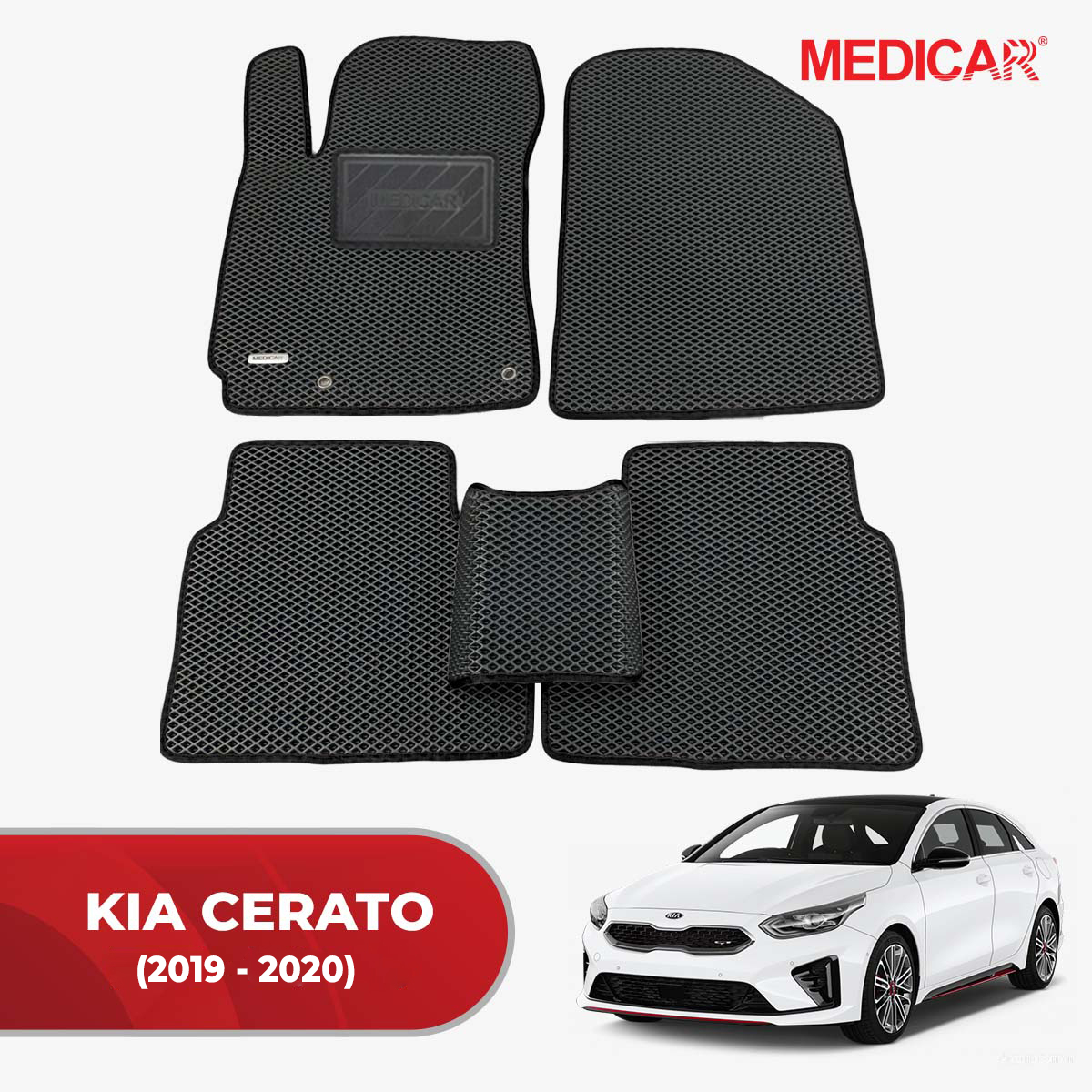 Thảm lót sàn ô tô Medicar xe Kia Cerato (2019 - 2020) - chống nước, không mùi, ngăn bụi bẩn