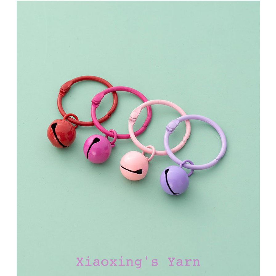 Móc khoá treo kèm chuông nhỏ xinh xắn dễ thương nhiều màu sắc DIY đan móc len | Xiaoxingyarn