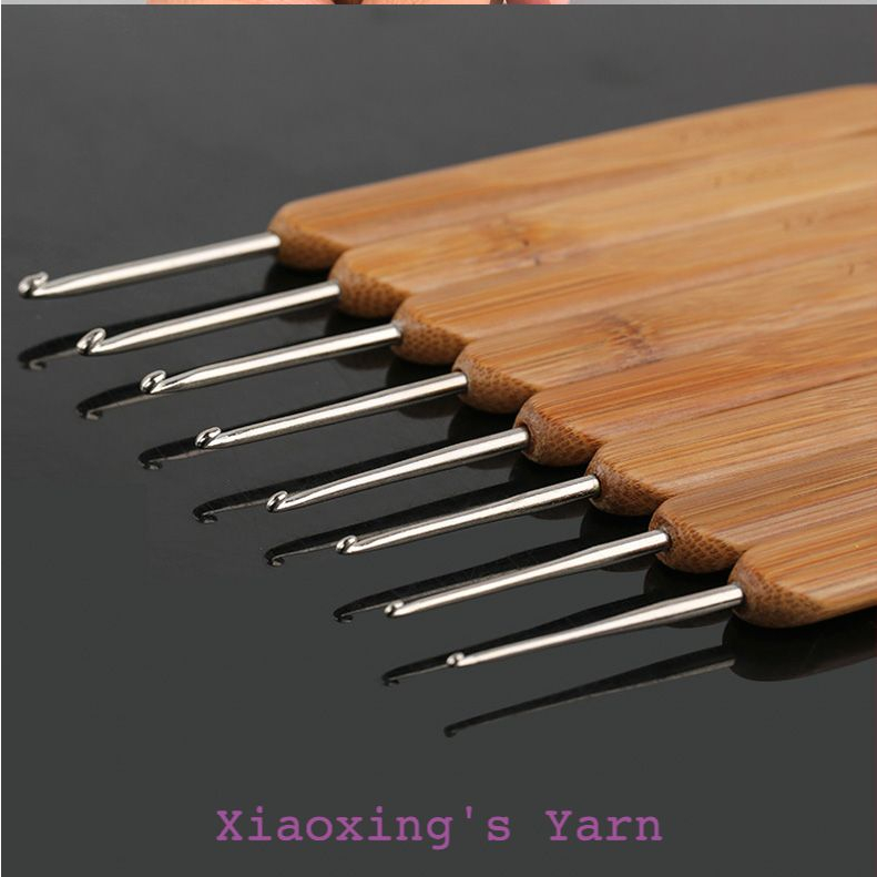 Kim móc cán gỗ đủ size 0.5 - 6mm đan móc len cơ bản êm tay | Xiaoxingyarn