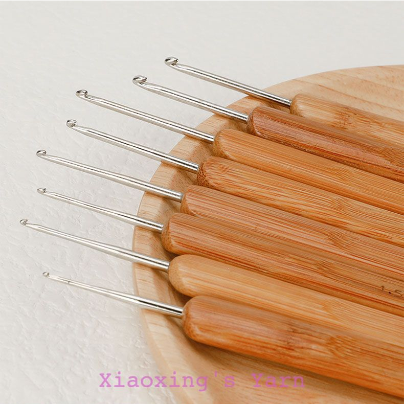 Kim móc cán gỗ đủ size 0.5 - 6mm đan móc len cơ bản êm tay | Xiaoxingyarn