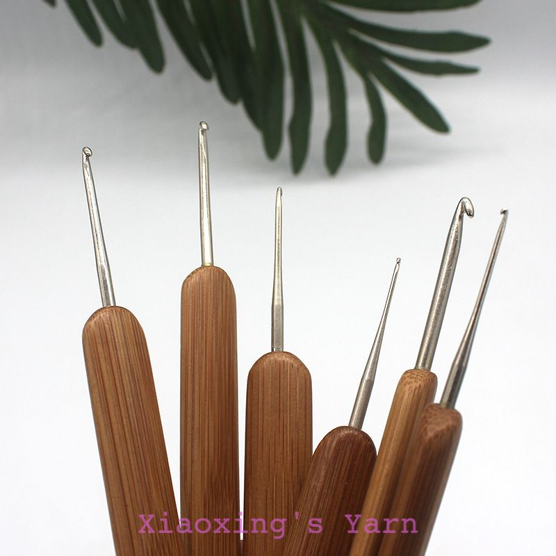 Kim móc cán gỗ đủ size 0.5 - 6mm đan móc len cơ bản êm tay | Xiaoxingyarn