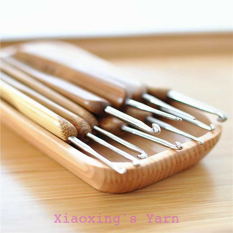 Kim móc cán gỗ đủ size 0.5 - 6mm đan móc len cơ bản êm tay | Xiaoxingyarn