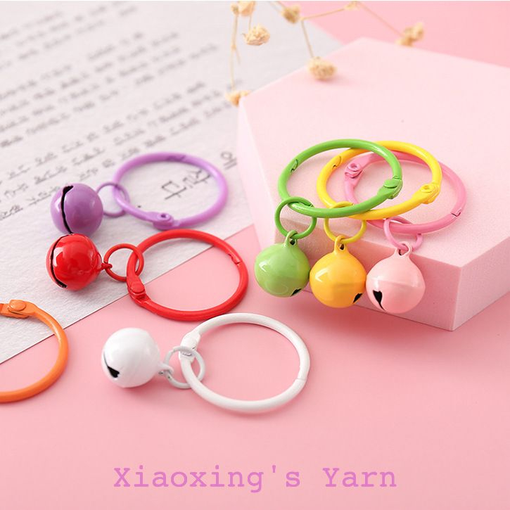 Móc khoá treo kèm chuông nhỏ xinh xắn dễ thương nhiều màu sắc DIY đan móc len | Xiaoxingyarn