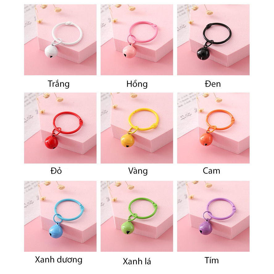 Móc khoá treo kèm chuông nhỏ xinh xắn dễ thương nhiều màu sắc DIY đan móc len | Xiaoxingyarn