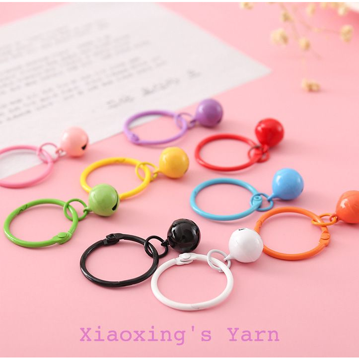Móc khoá treo kèm chuông nhỏ xinh xắn dễ thương nhiều màu sắc DIY đan móc len | Xiaoxingyarn