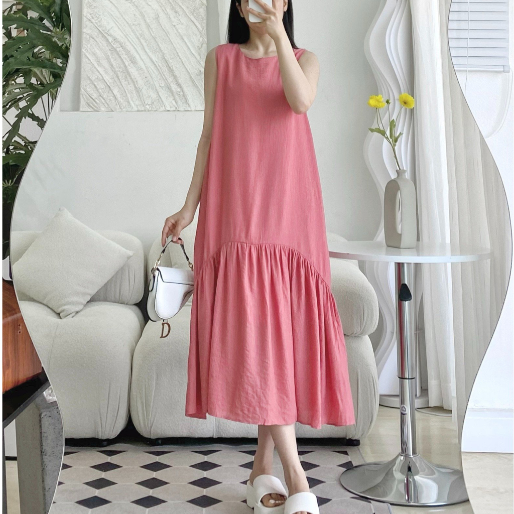 Đầm Váy Maxi Đi Biển Cộc Tay Đuôi Cá Bồng Bềnh