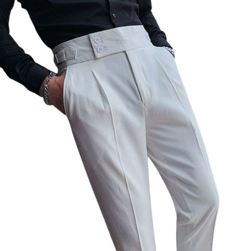 Quần Âu Nam Cạp Cao Hàn Quốc Side Tab Slimfit Ống Suông ,Kiểu Dáng  Thời Trang Lịch Lãm, Trẻ Trung và Sang Trọng